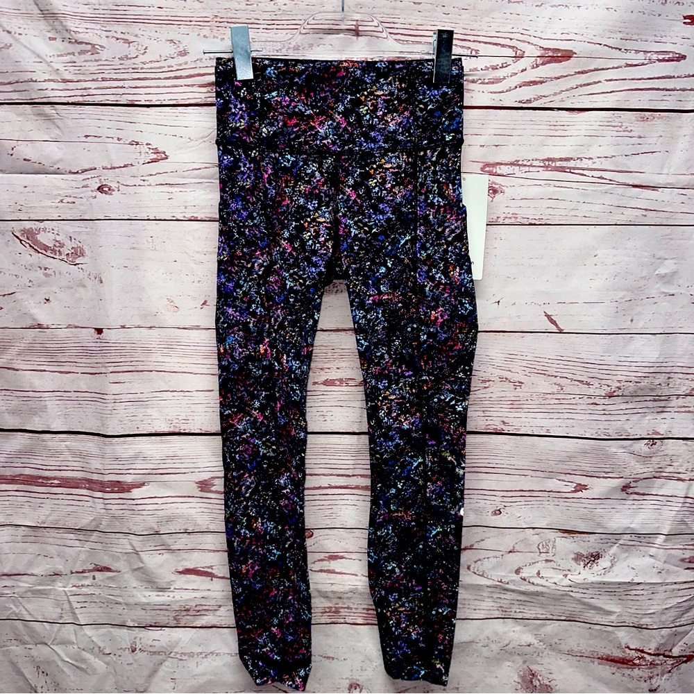 LuluLemon Base Pace HR Crop 23” Floral Spray Mulit Running Leggings, Size 4